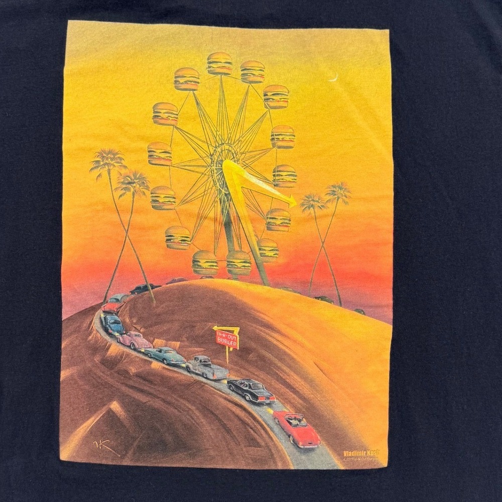 In-N-Out Burger T-Shirt Mens XL Black Good 70th Anniversary Vladimir Kush - Picture 5 of 9